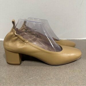 Everlane The Day Heel Taupe Round Toe Block Heel Size 9